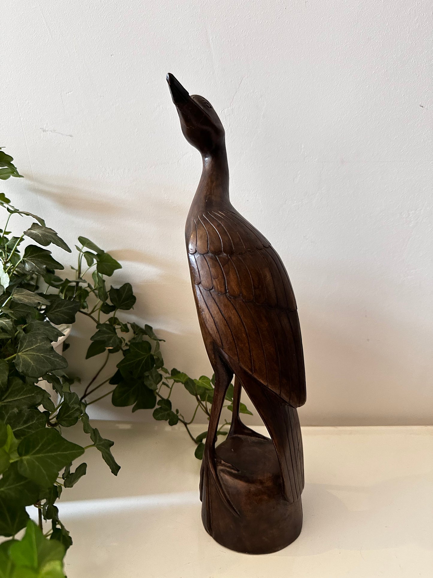 Mid Century houten vogel beeld