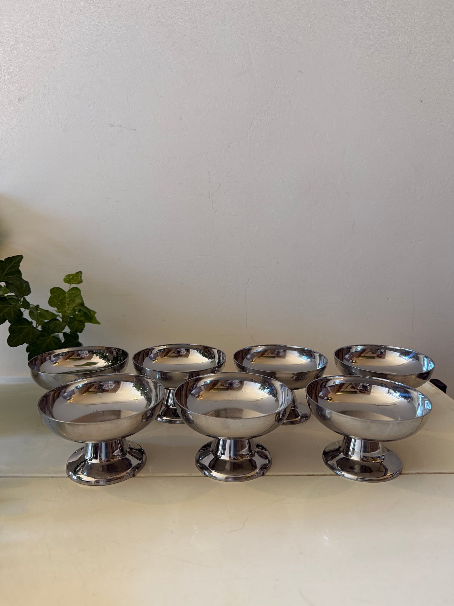 Set van 7 Chrome ijscoupes