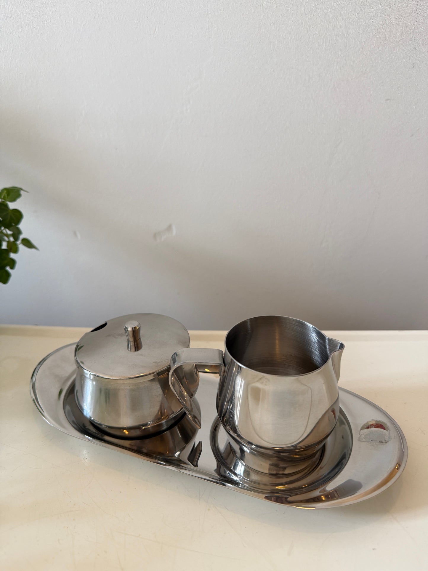 Chroom melk en suiker stelletje jaren 70