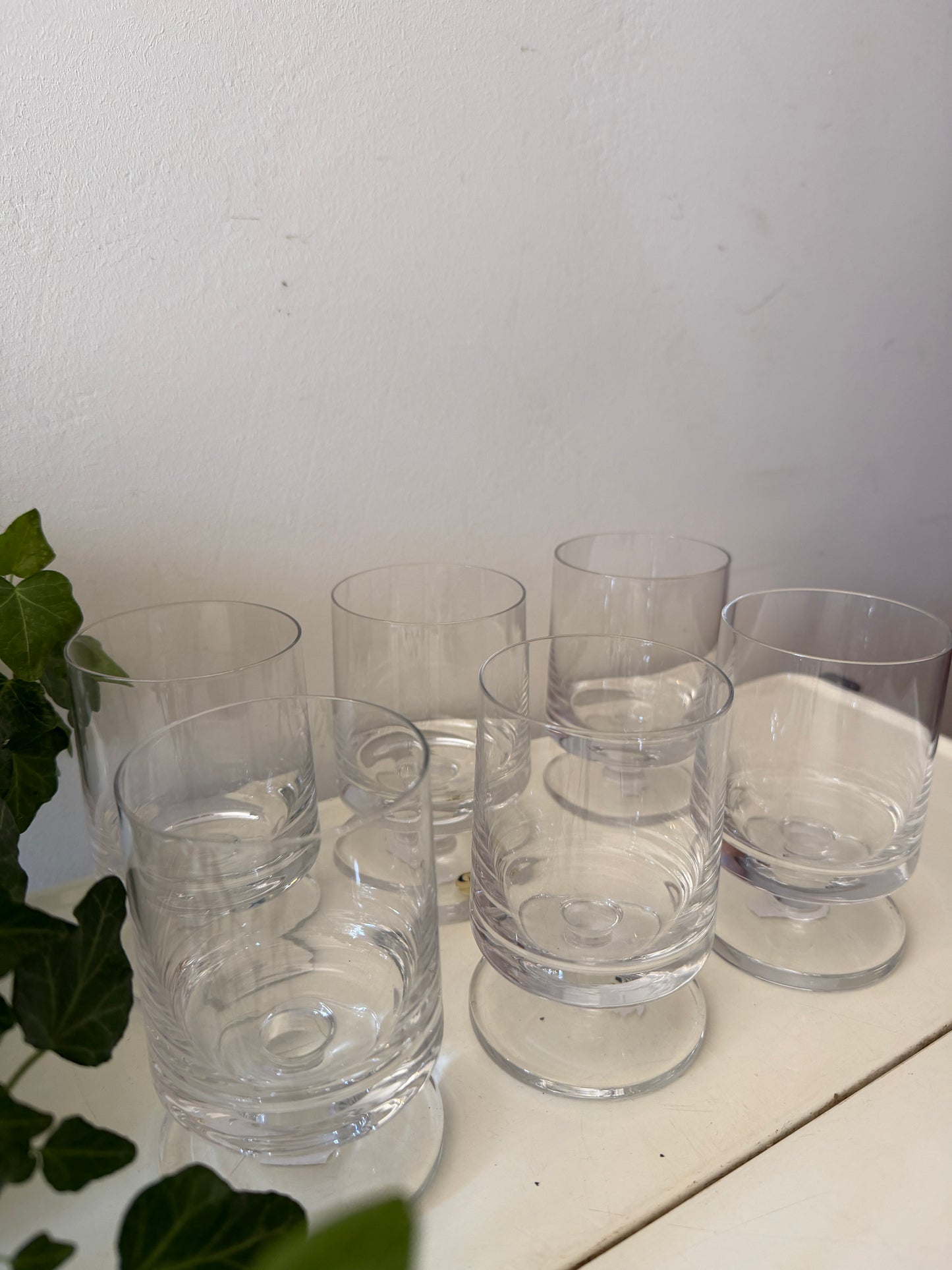 Set van 6 kristallen voetglazen Peill