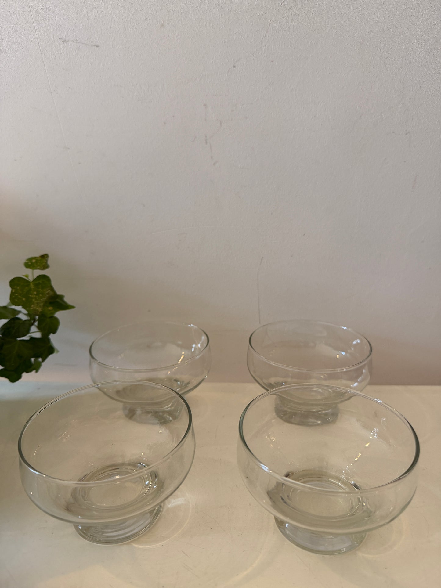 Set van 4 kristallen coupe glazen