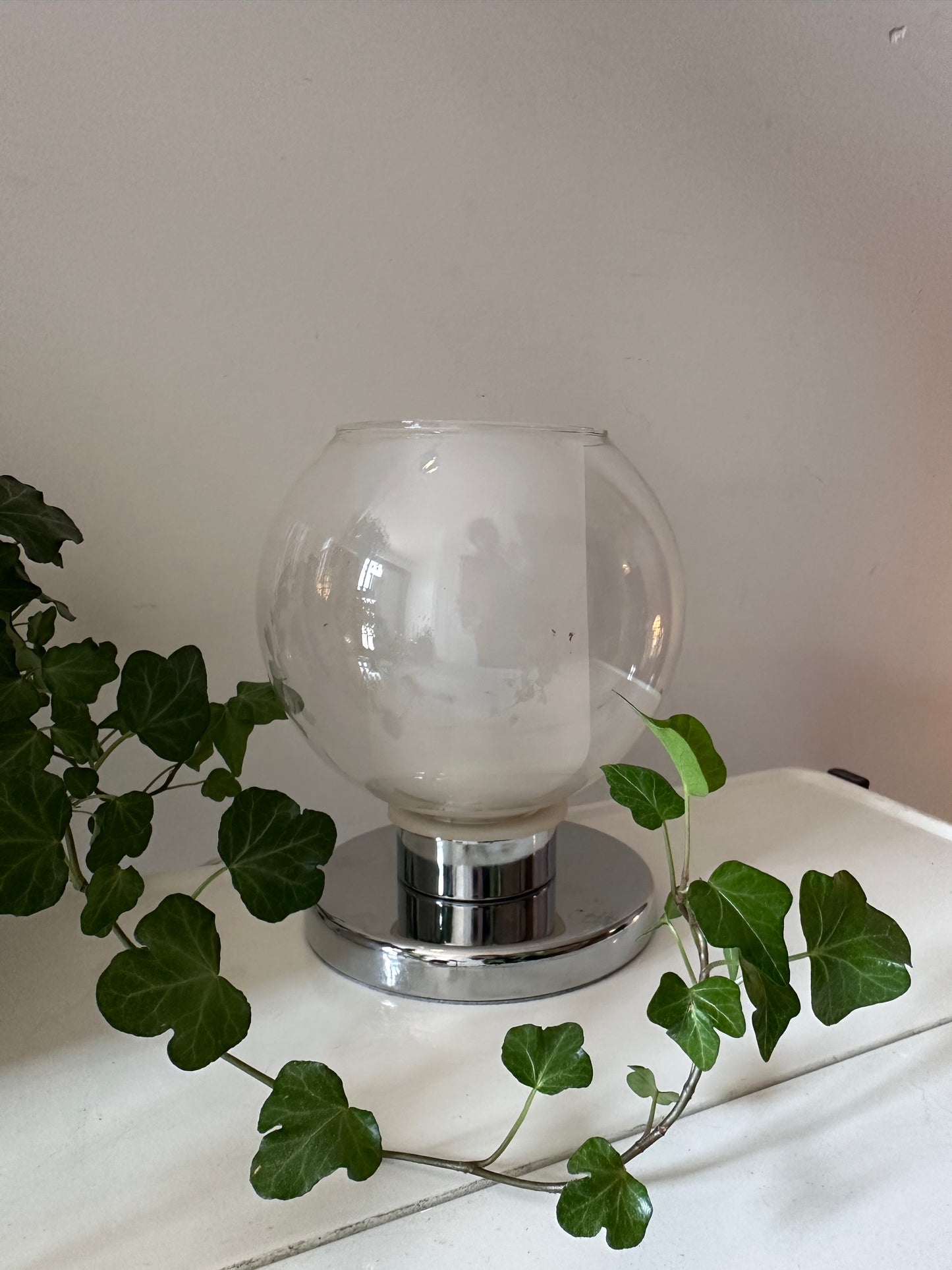 Glas met chroom lampje