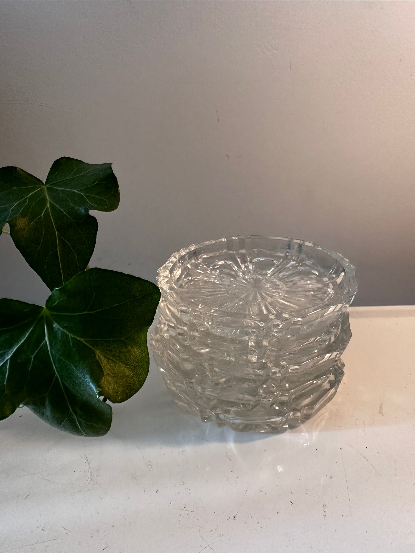 Vintage glazen onderzetters