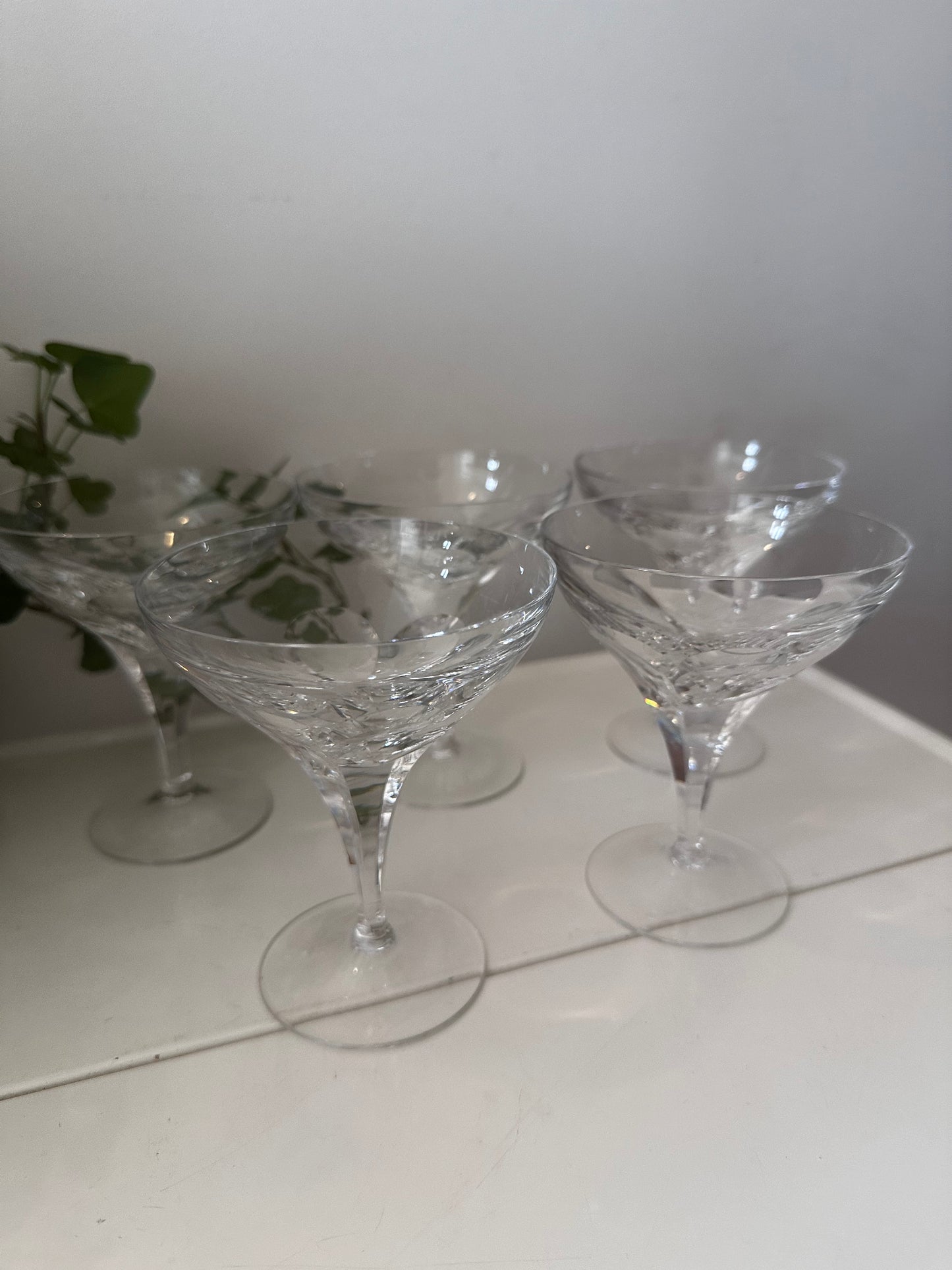 Kristallen coupe champagne glazen