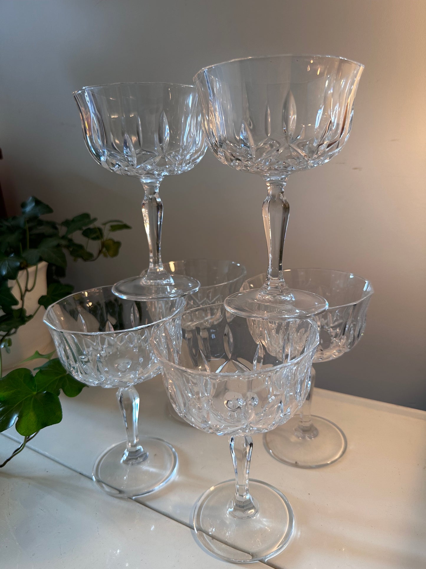 Vintage coupe champagne glazen kristal