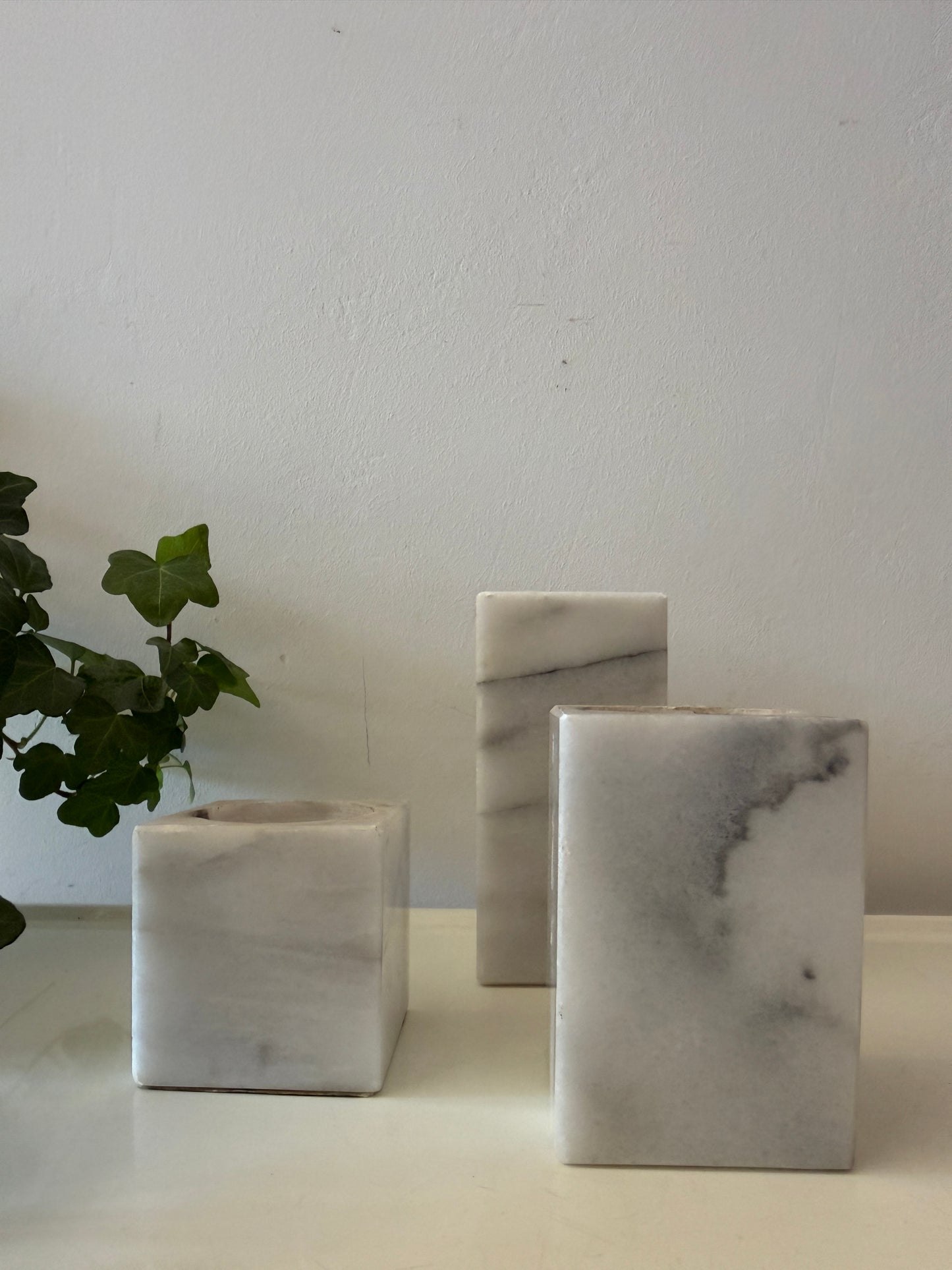 Set van 3 onyx waxinelichthouders