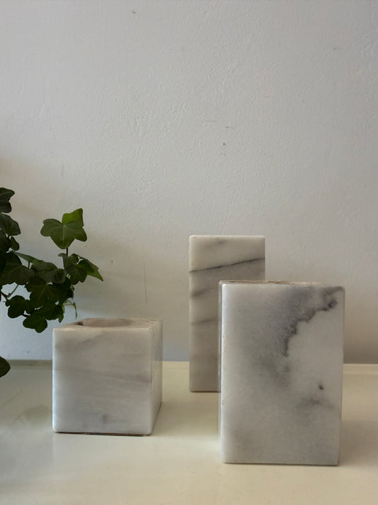 Set van 3 onyx waxinelichthouders