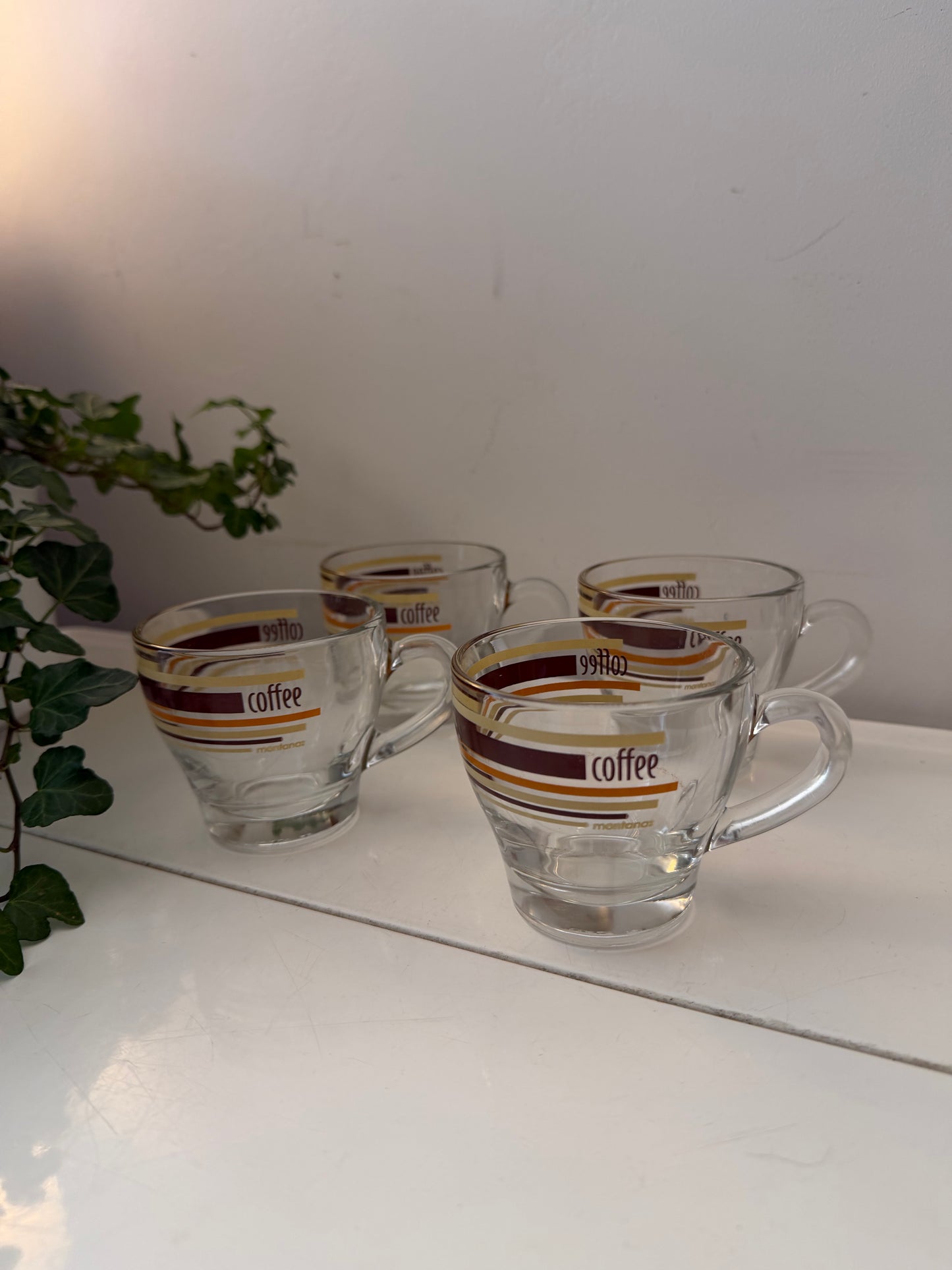 Set van 4 glazen koffiekopjes espresso kopjes