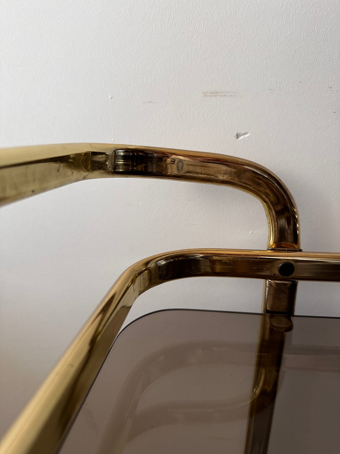 Hollywood Regency Messing serveerwagen