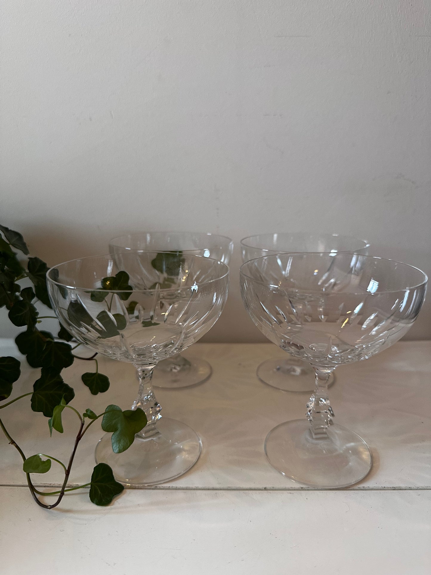 Vintage coupe champagne glazen kristal