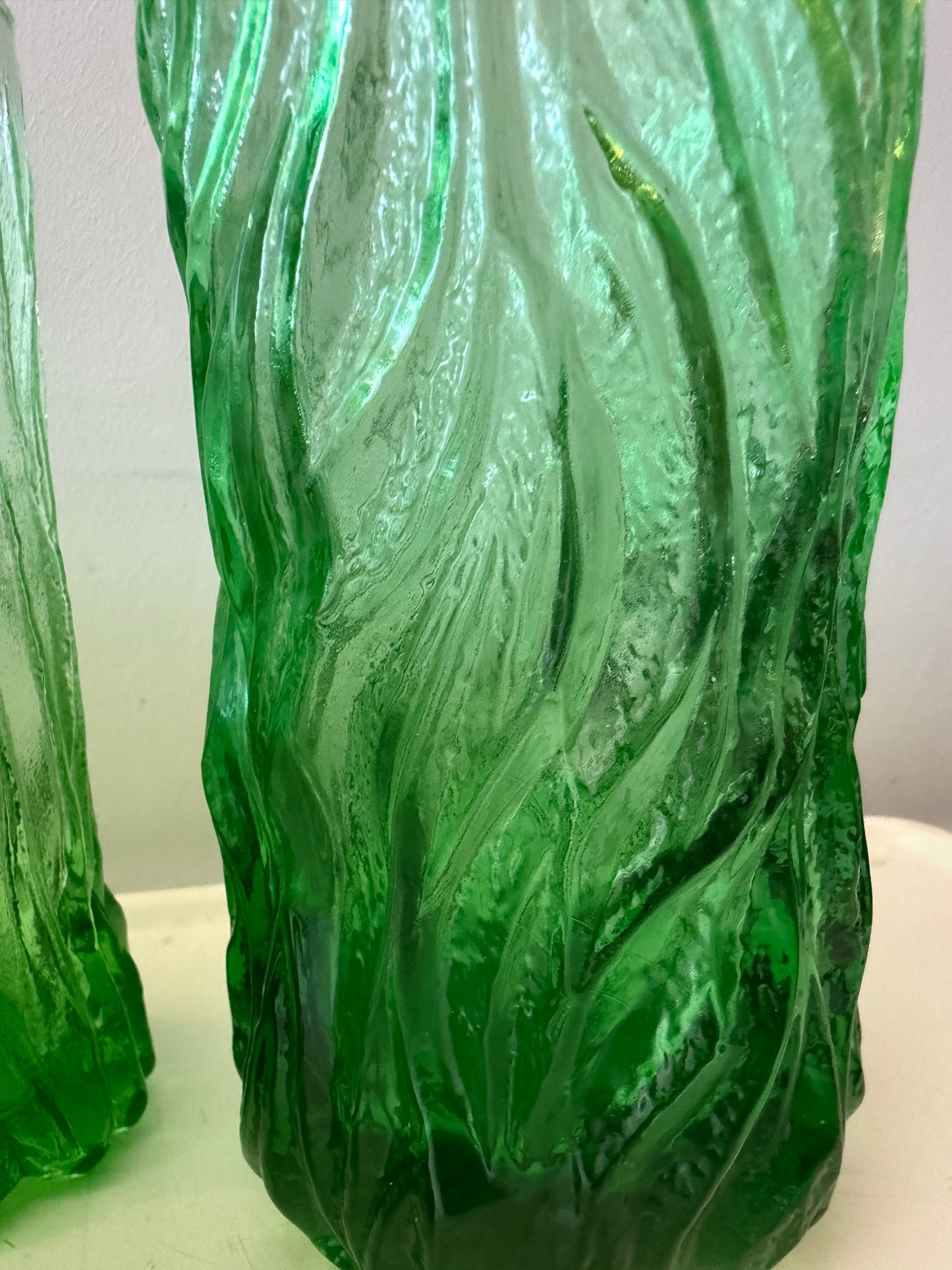 Vintage Italiaanse Bark Glass Karafset