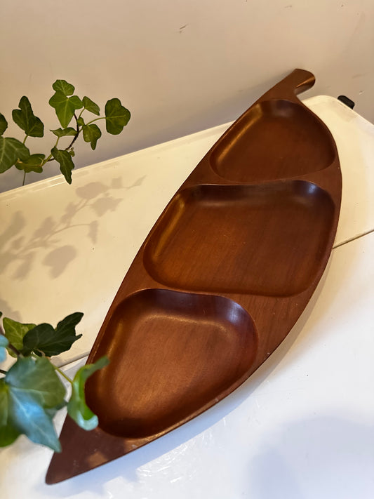 Houten jaren 70 serveerschaal