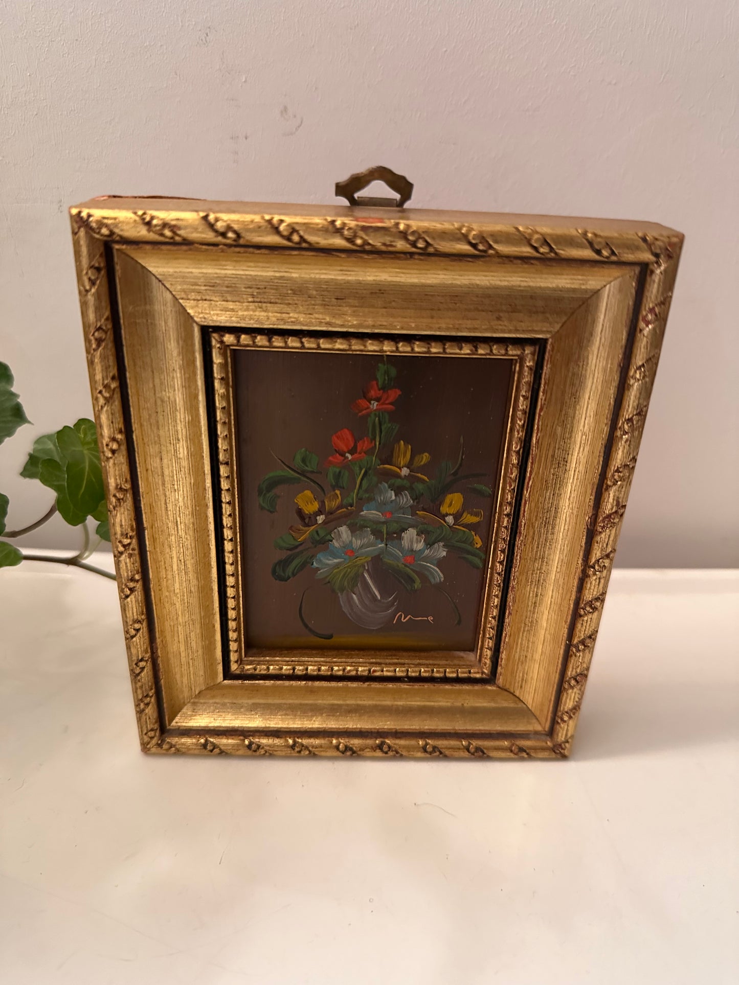 Vintage schilderijtje in goudkleurig lijstje