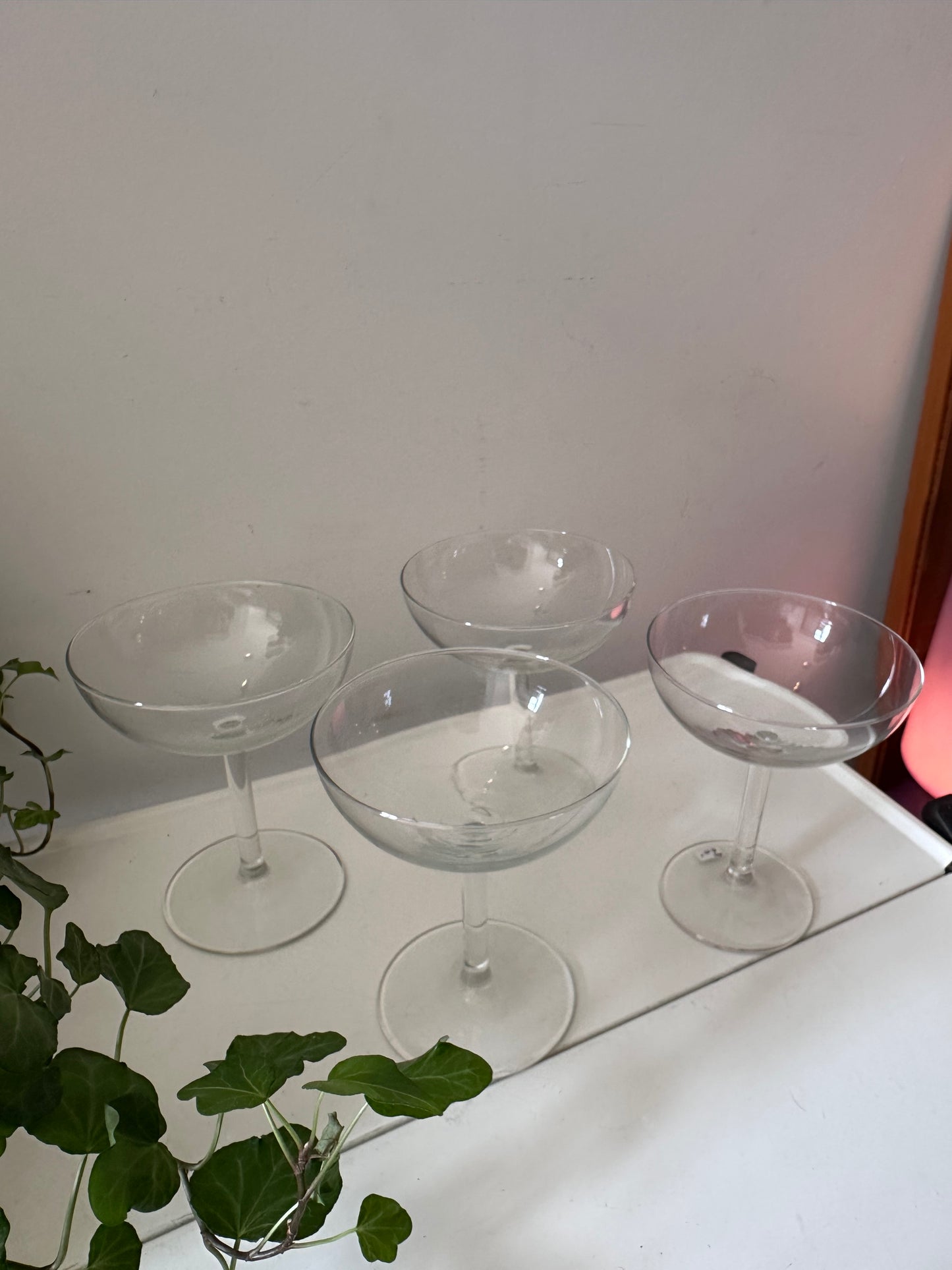 Set van 4 kristallen coupé champagne glazen