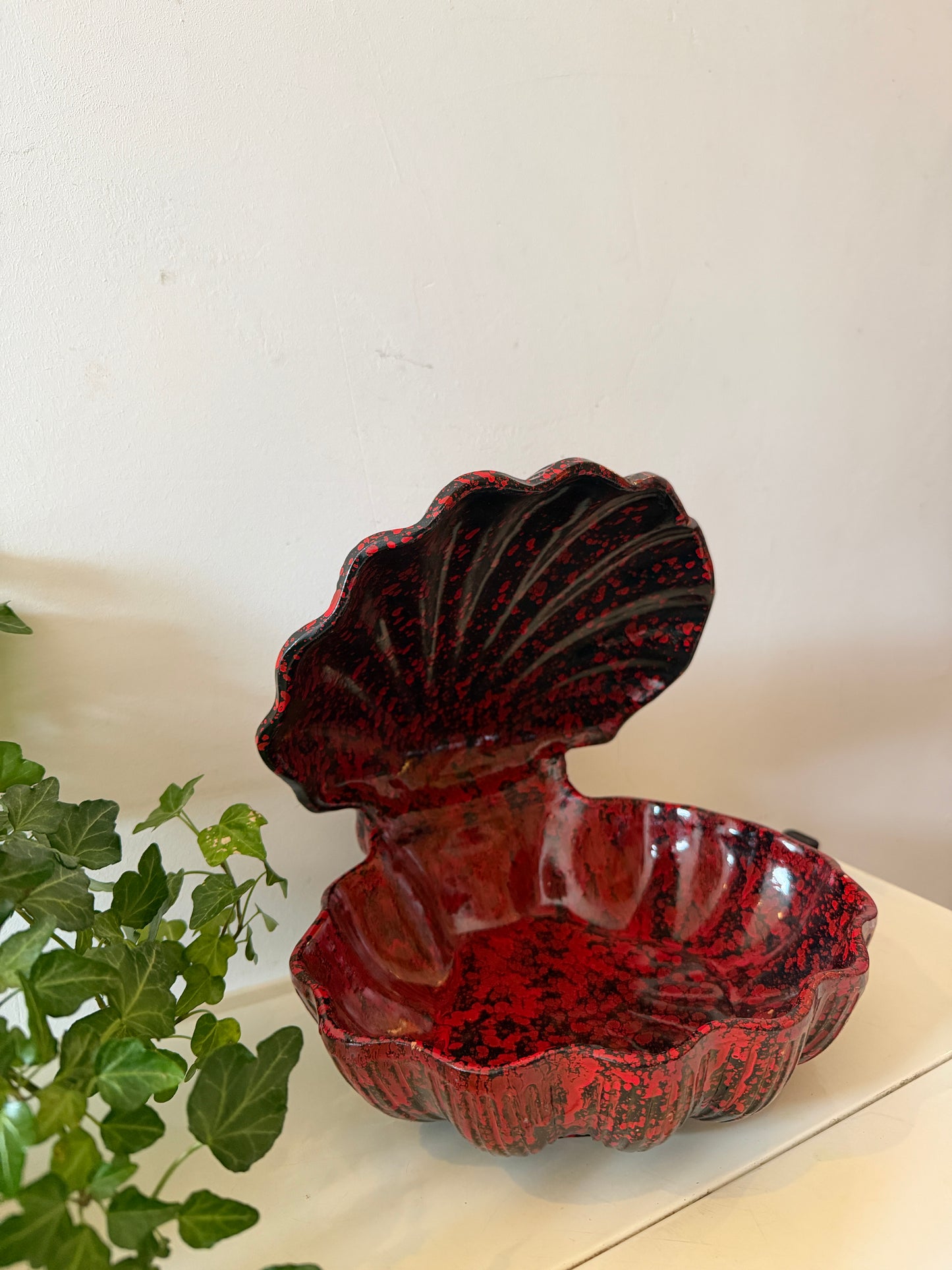 Vintage Mid Century keramieken schelpenschaal