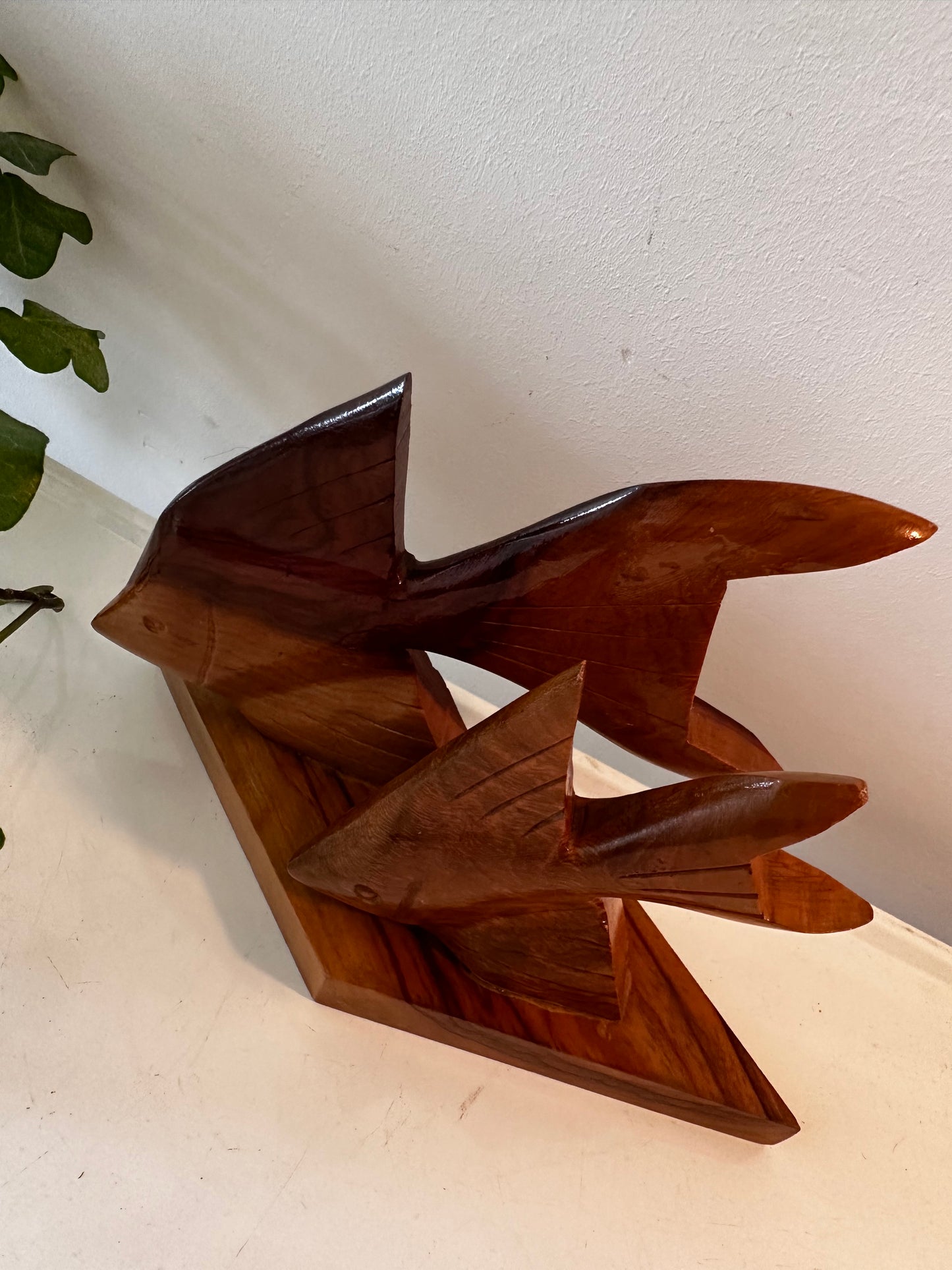 Beeldje houten vissen vintage jaren 60