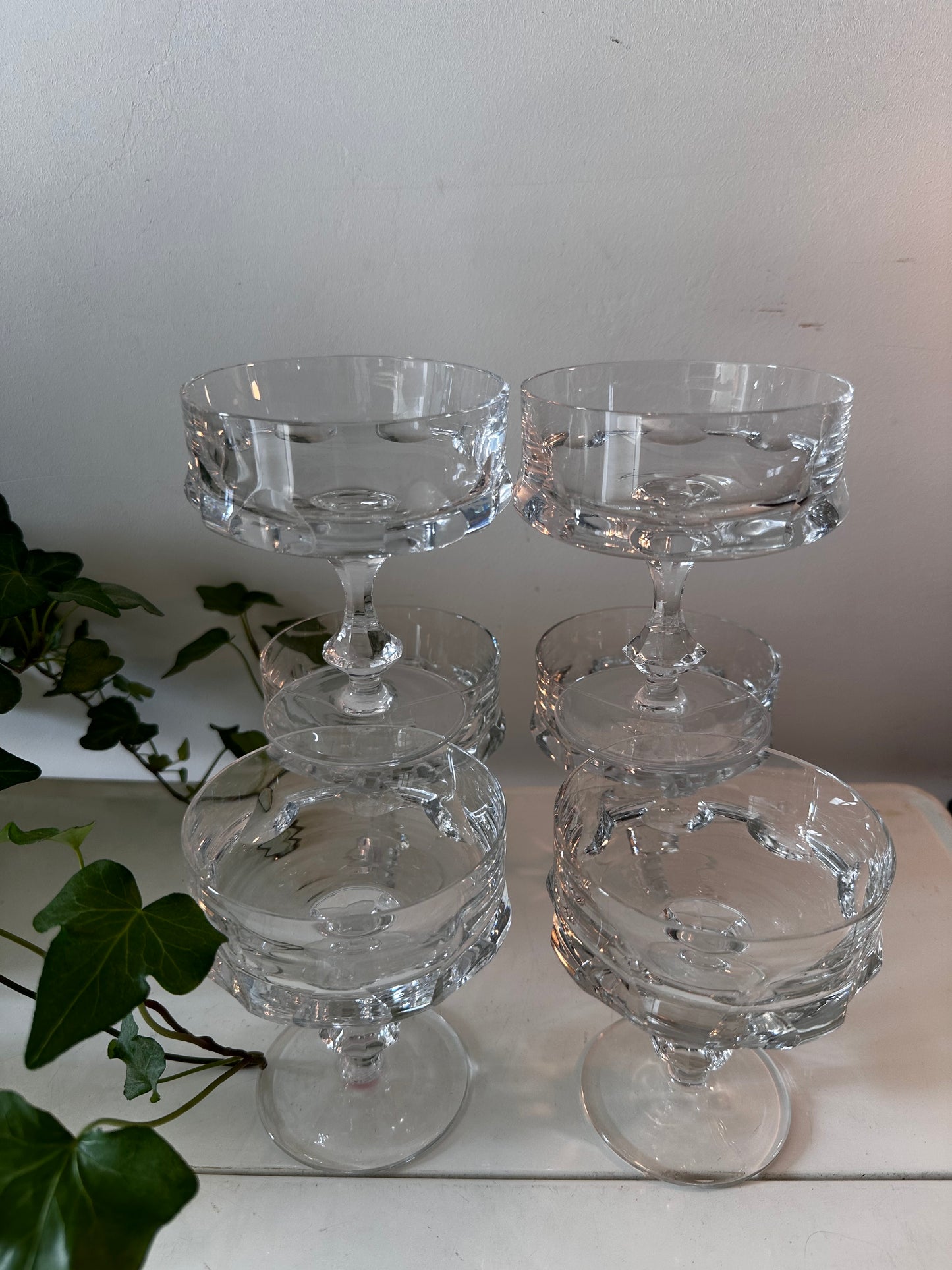 Kristallen vintage coupe champagne glazen