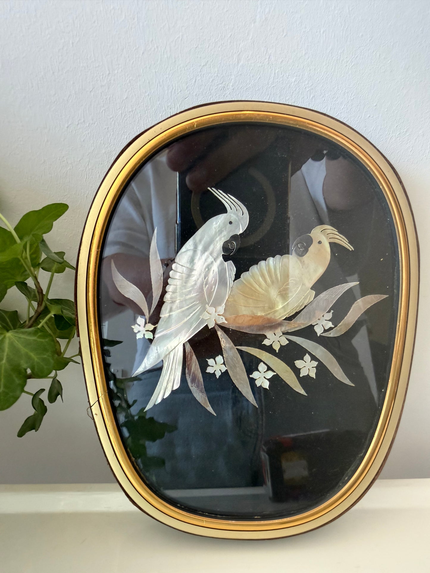 Vintage lijstje met parelmoer inleg