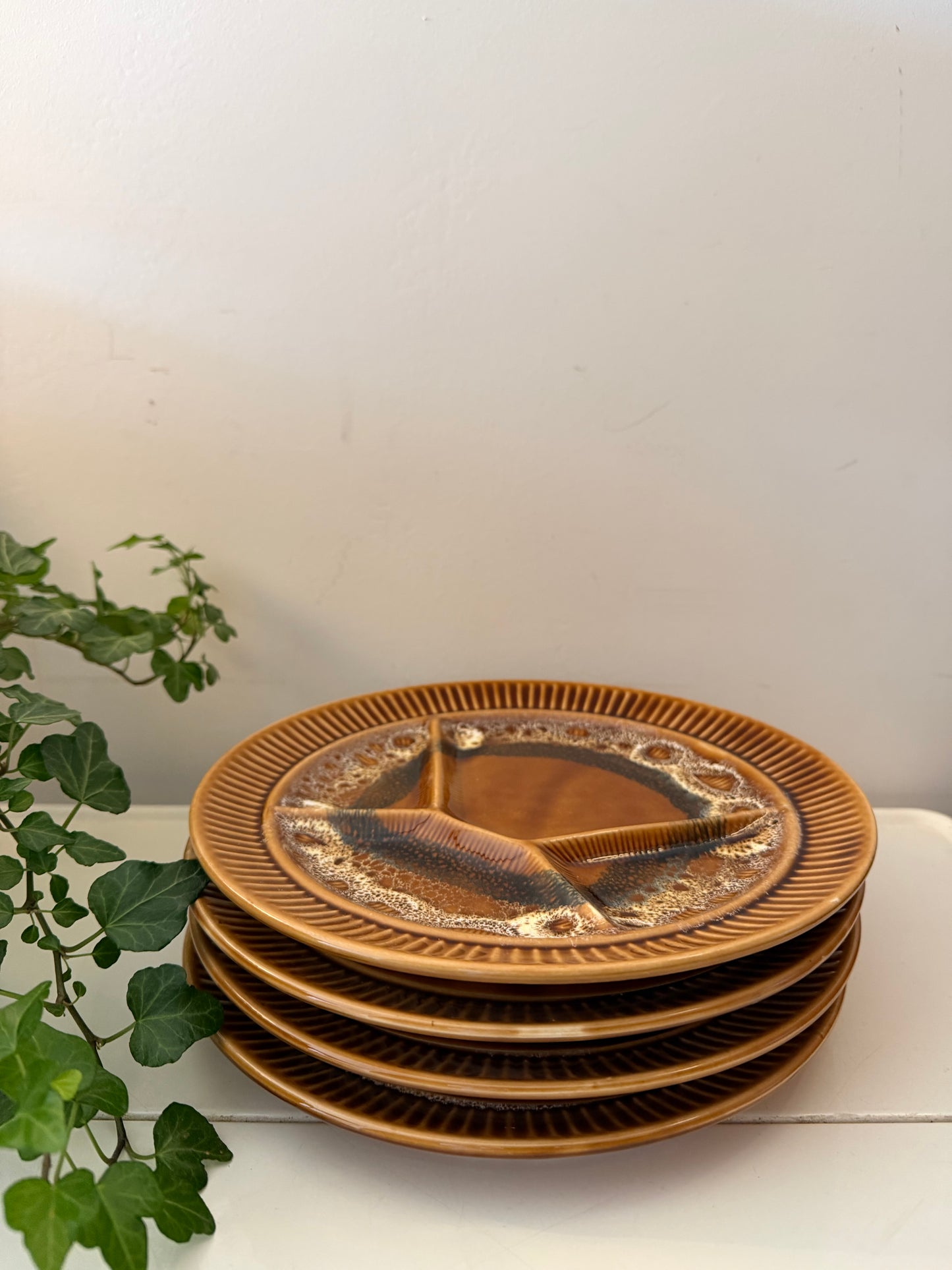 Set van 4 jaren 70 gourmetborden