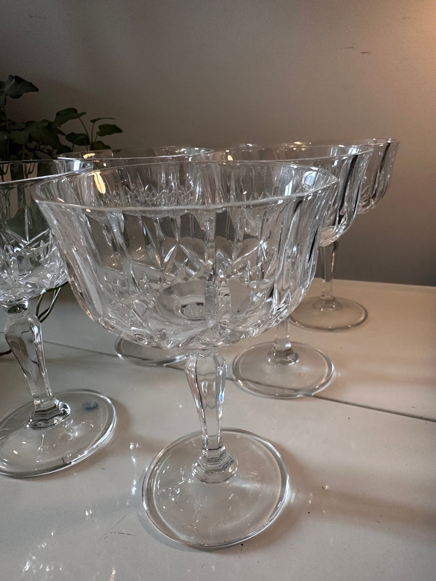 Vintage coupe champagne glazen kristal