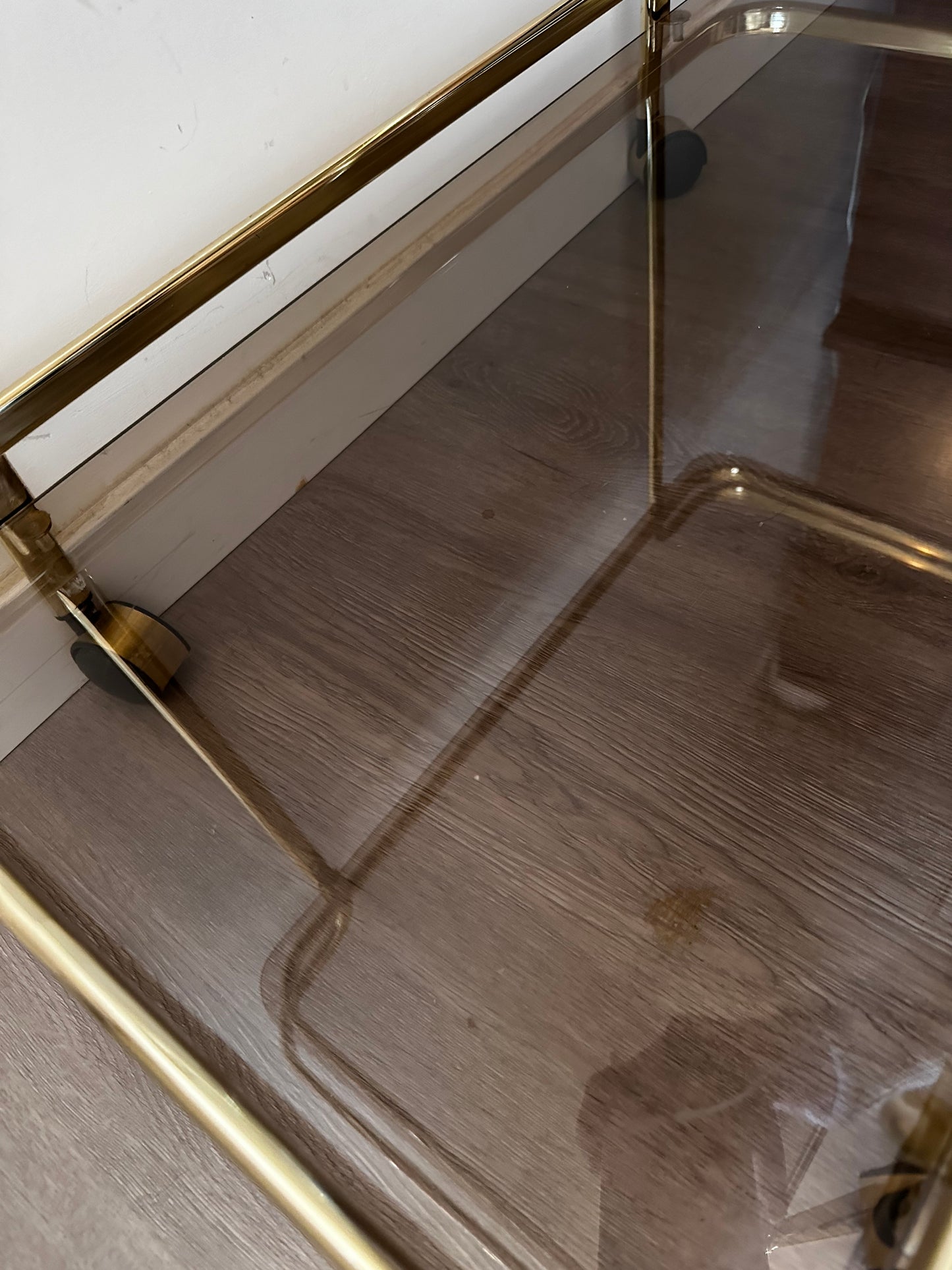 Hollywood Regency Messing serveerwagen