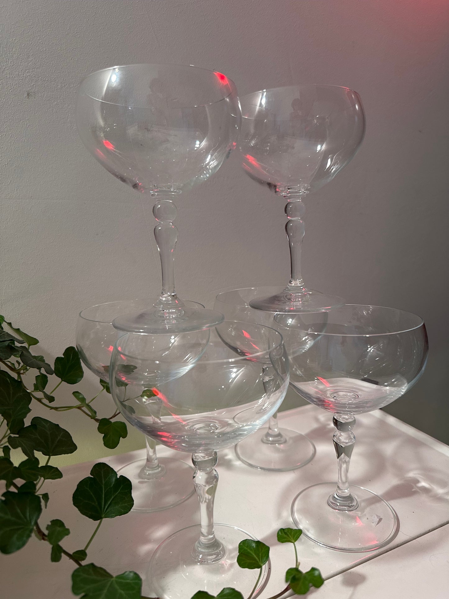 Kristallen coupe champagne glazen