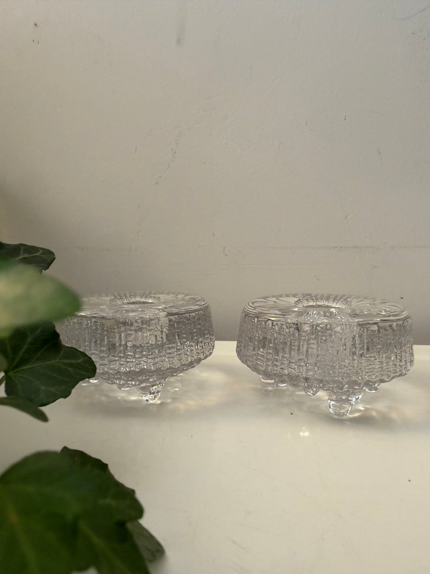 Set van 2 Iittala glazen kandelaars Tapio Wirkkala