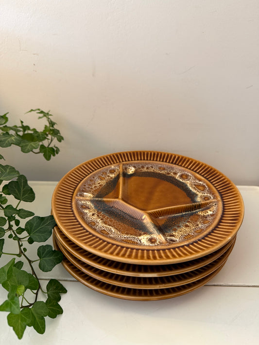 Set van 4 jaren 70 gourmetborden