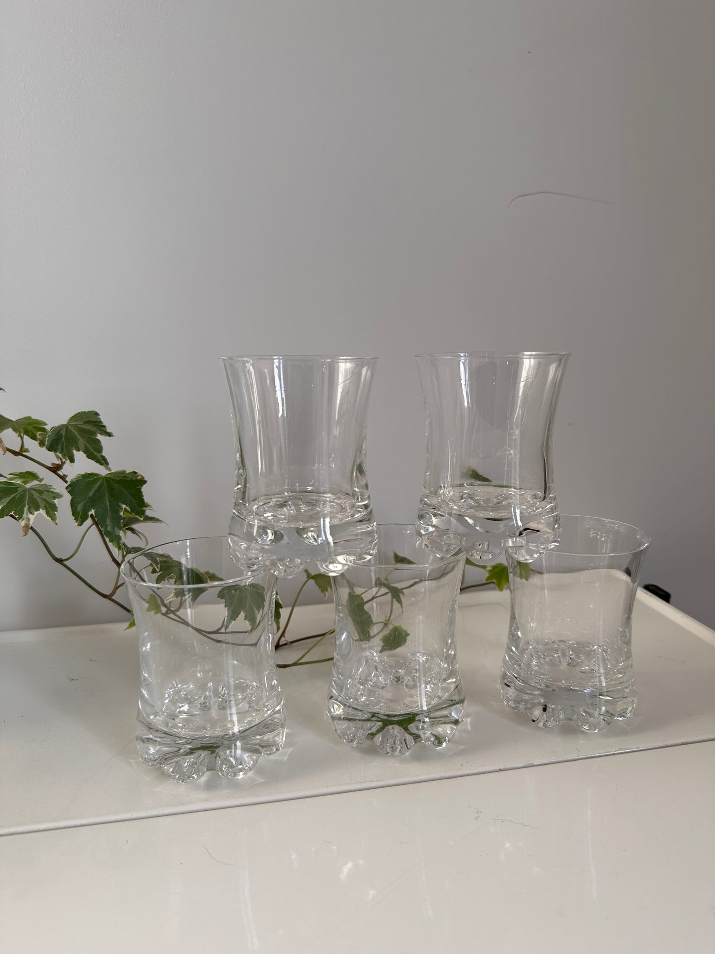 Set van 5 Jaren 80 waterglazen