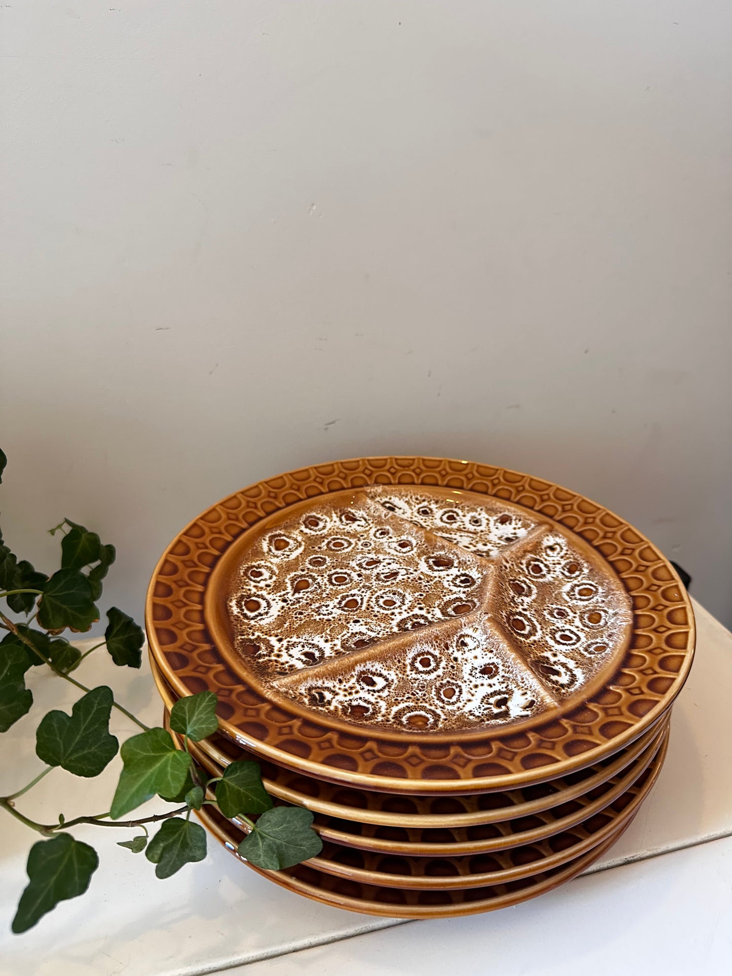 Set van 5 fondue Borden jaren 70