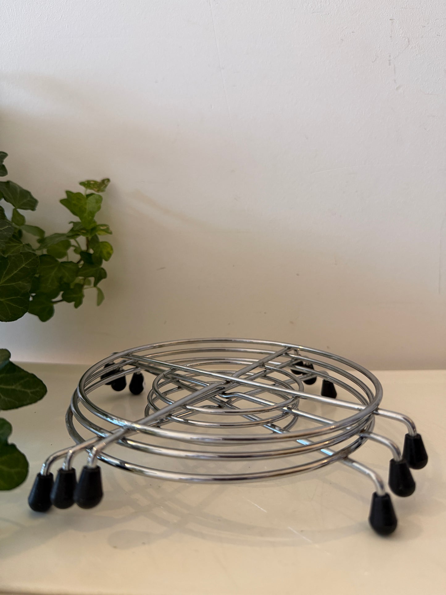 Set van 3 jaren 70 onderzetters chroom