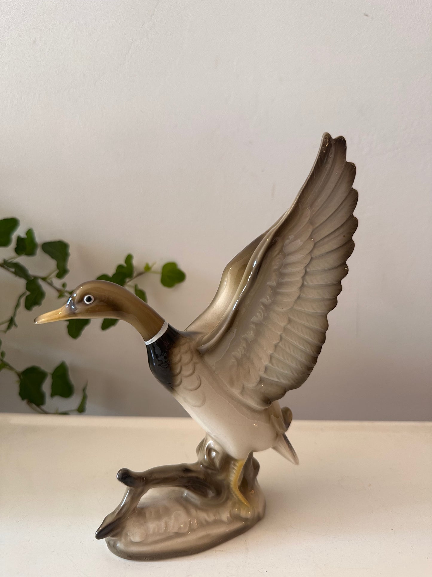 Porseleinen eend beeldje vintage