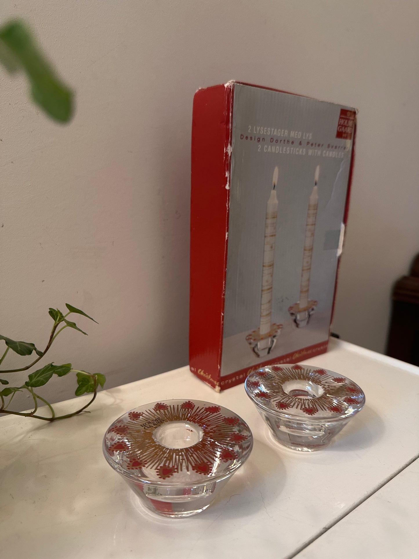 Kandelaars van het Deense merk Holmegaard kerst