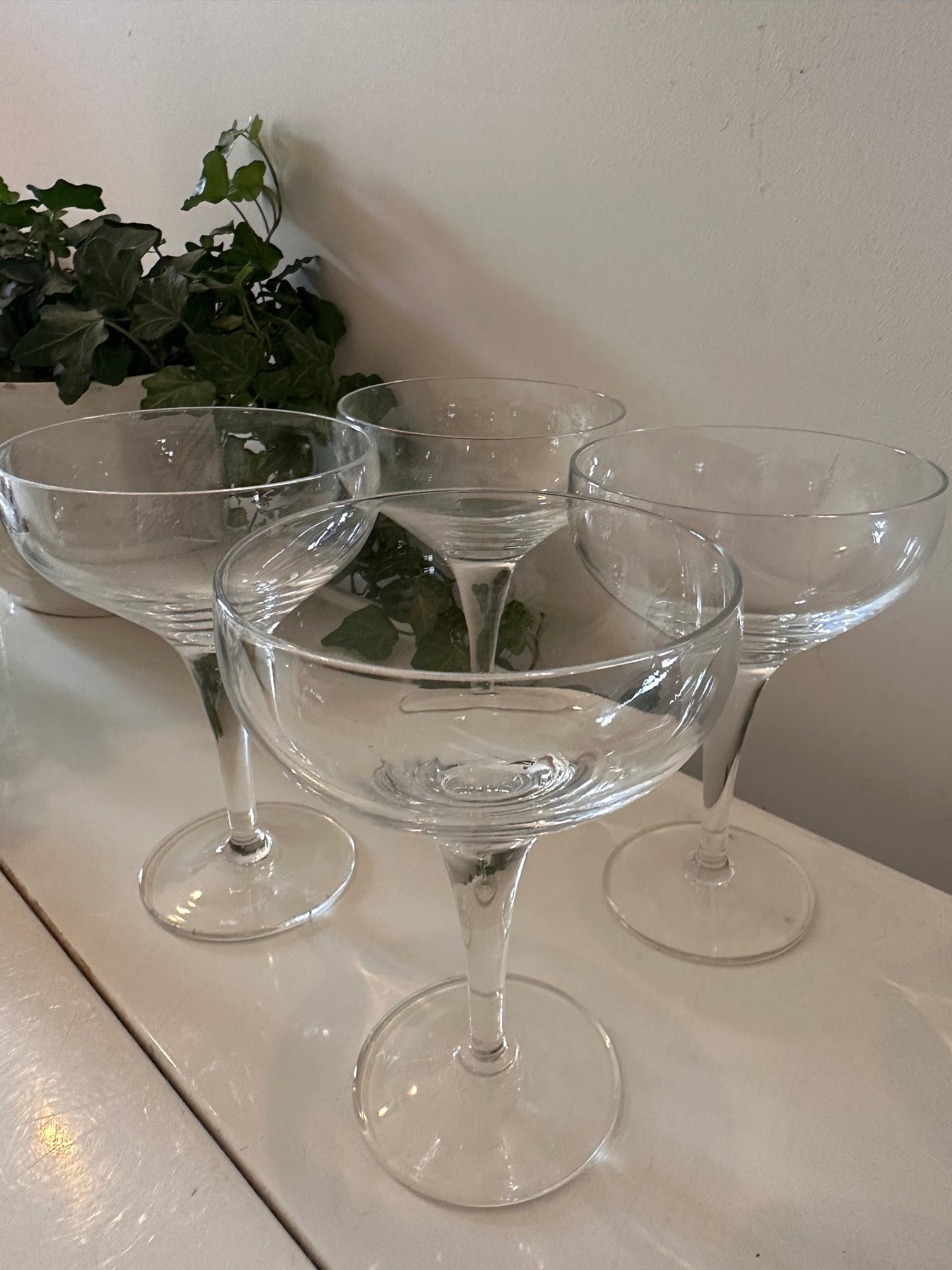 Set van 4 kristallen coupe champagne glazen