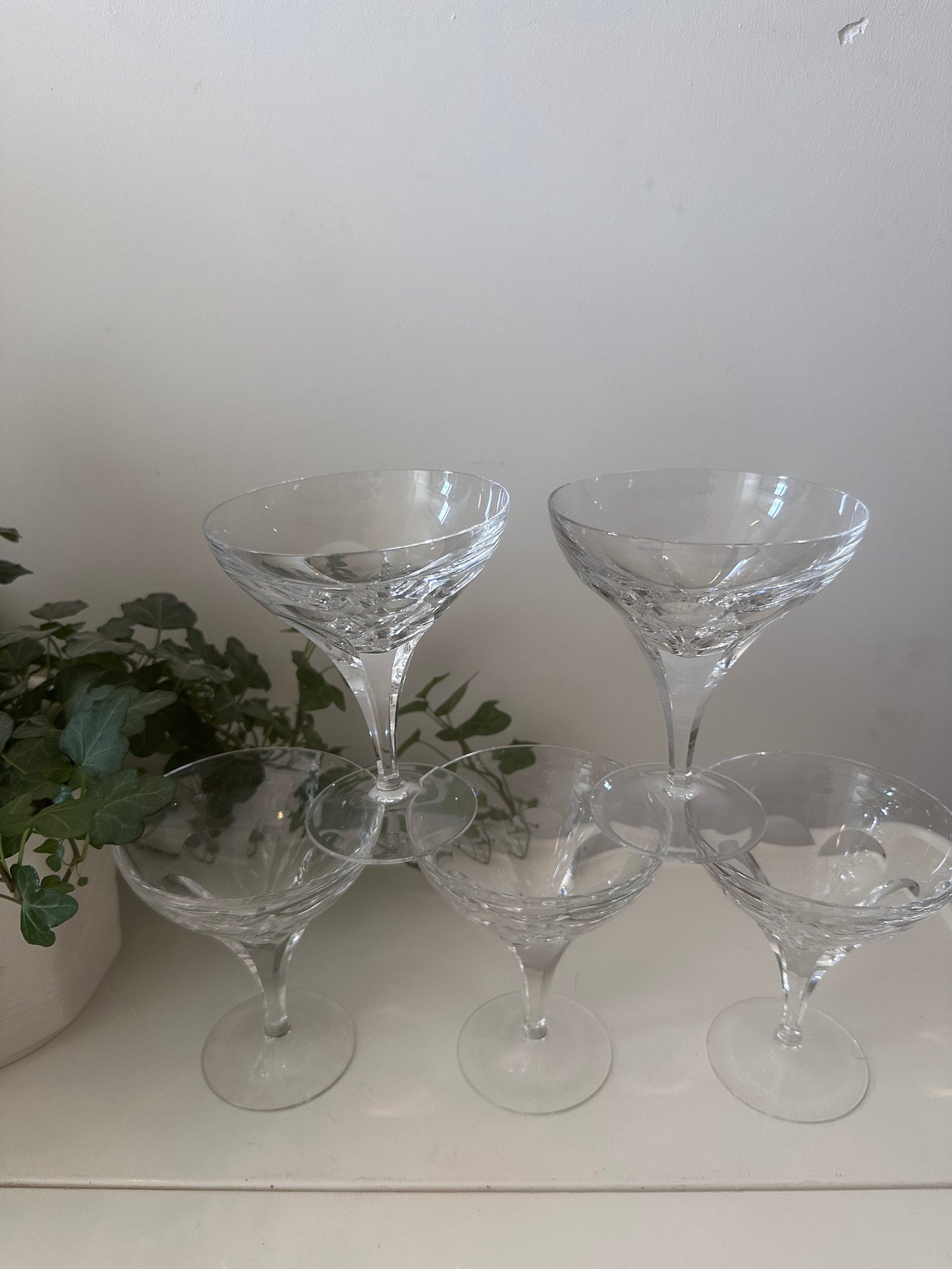 Kristallen coupe champagne glazen