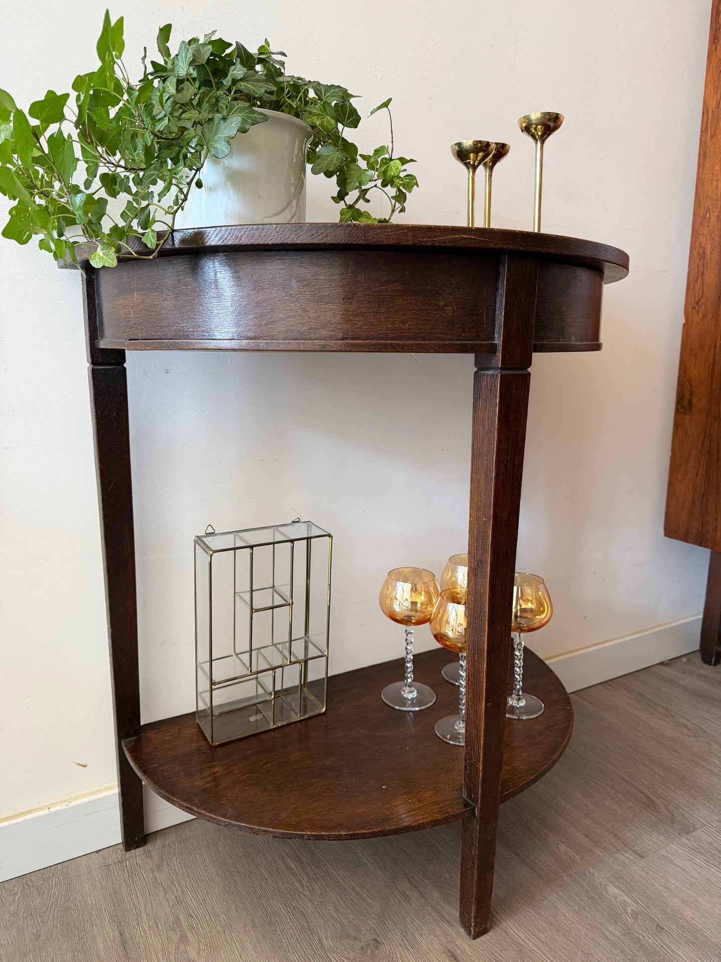 Half rond bijzettafeltje console vintage