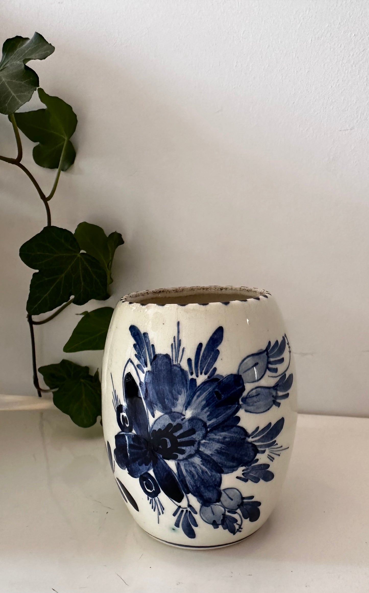 Delfts blauw lepelvaasje vintage