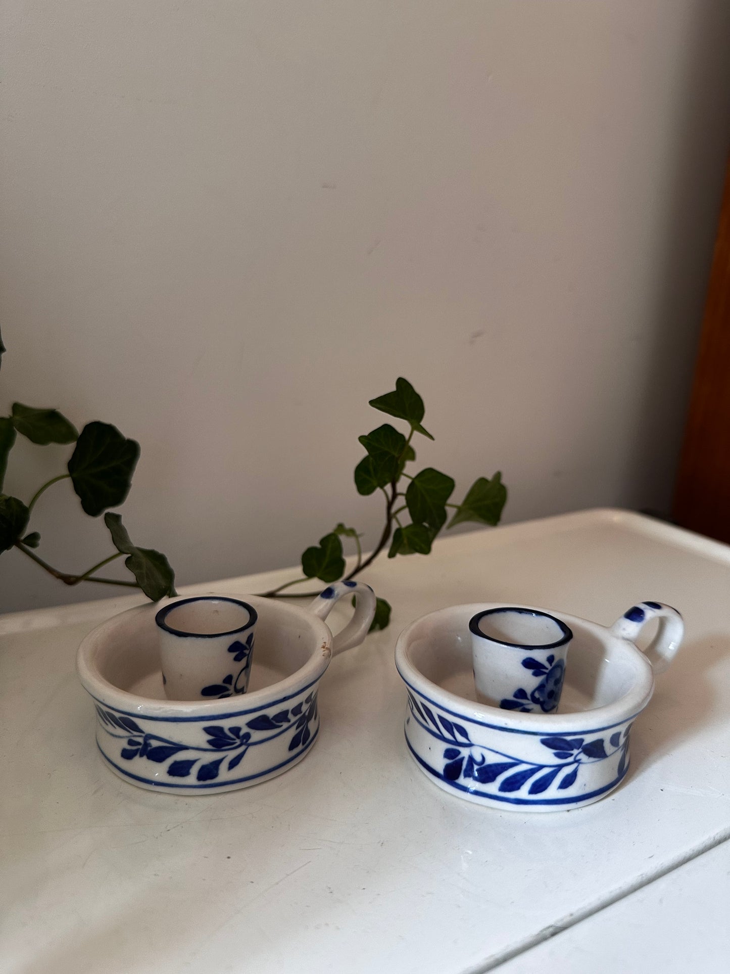 Delfts blauwe kandelaars set van 2