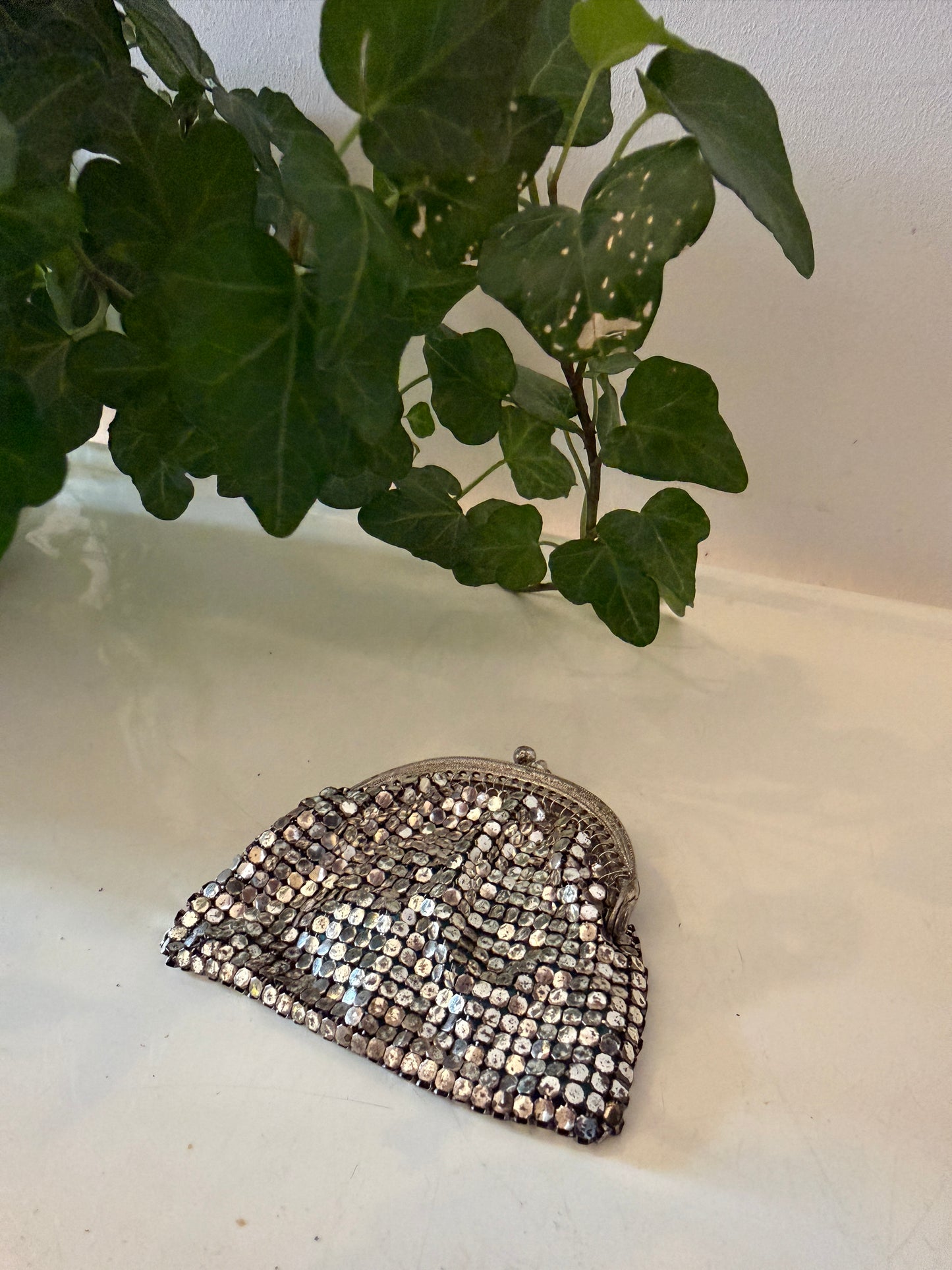 Vintage metalen mesh portemonneetje