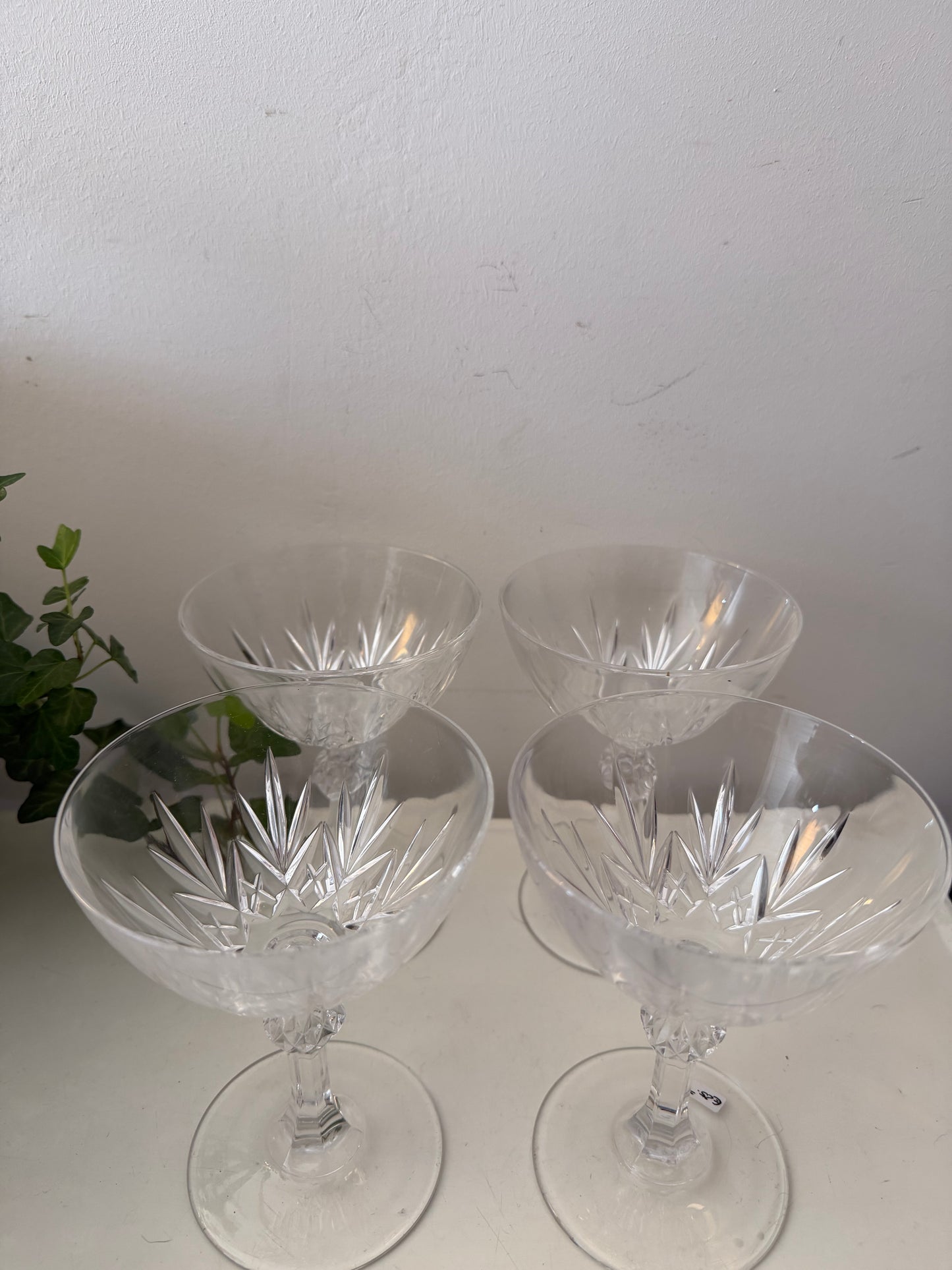 4 Kristallen coupe champagne glazen