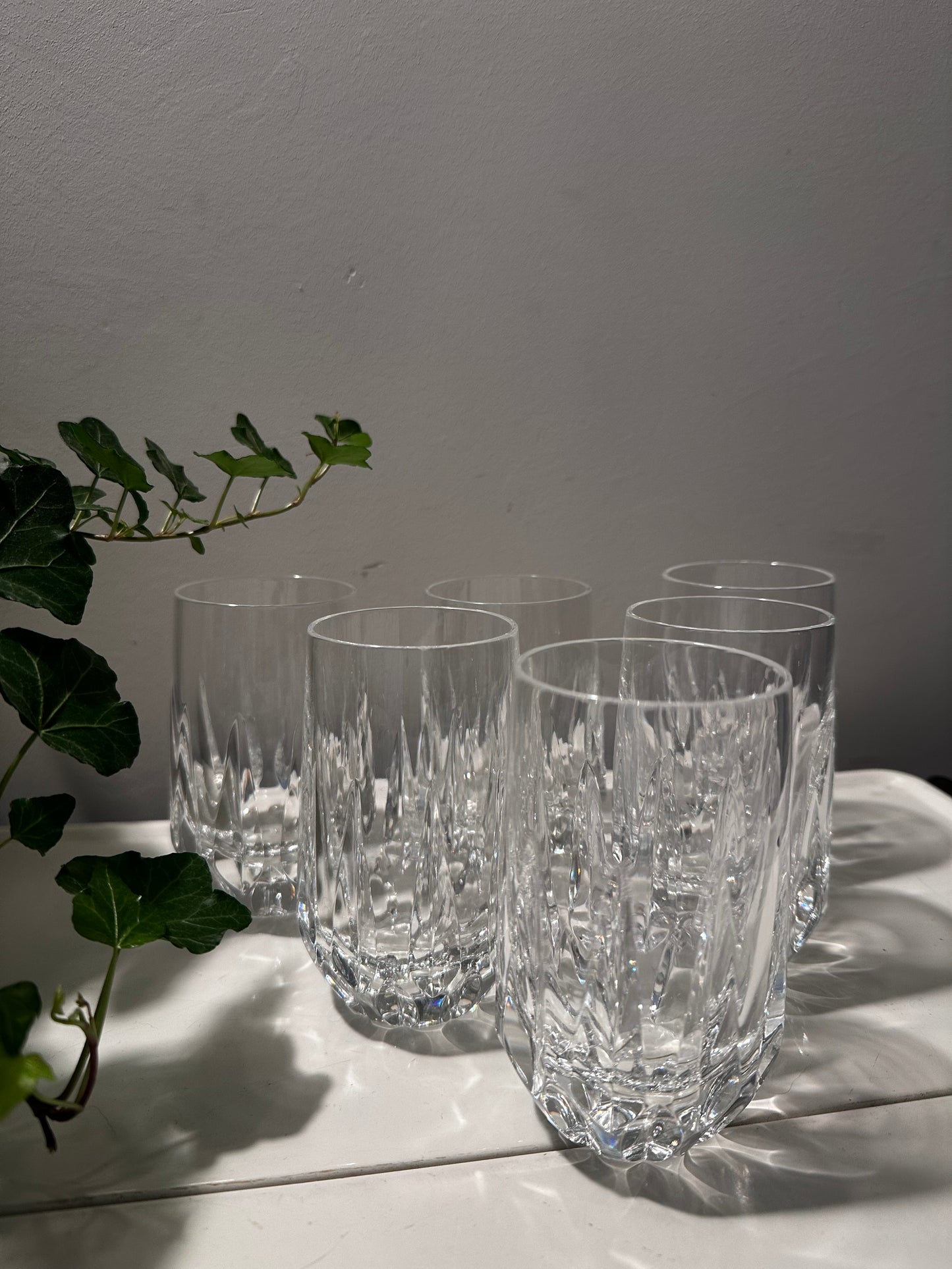6 kristallen waterglazen