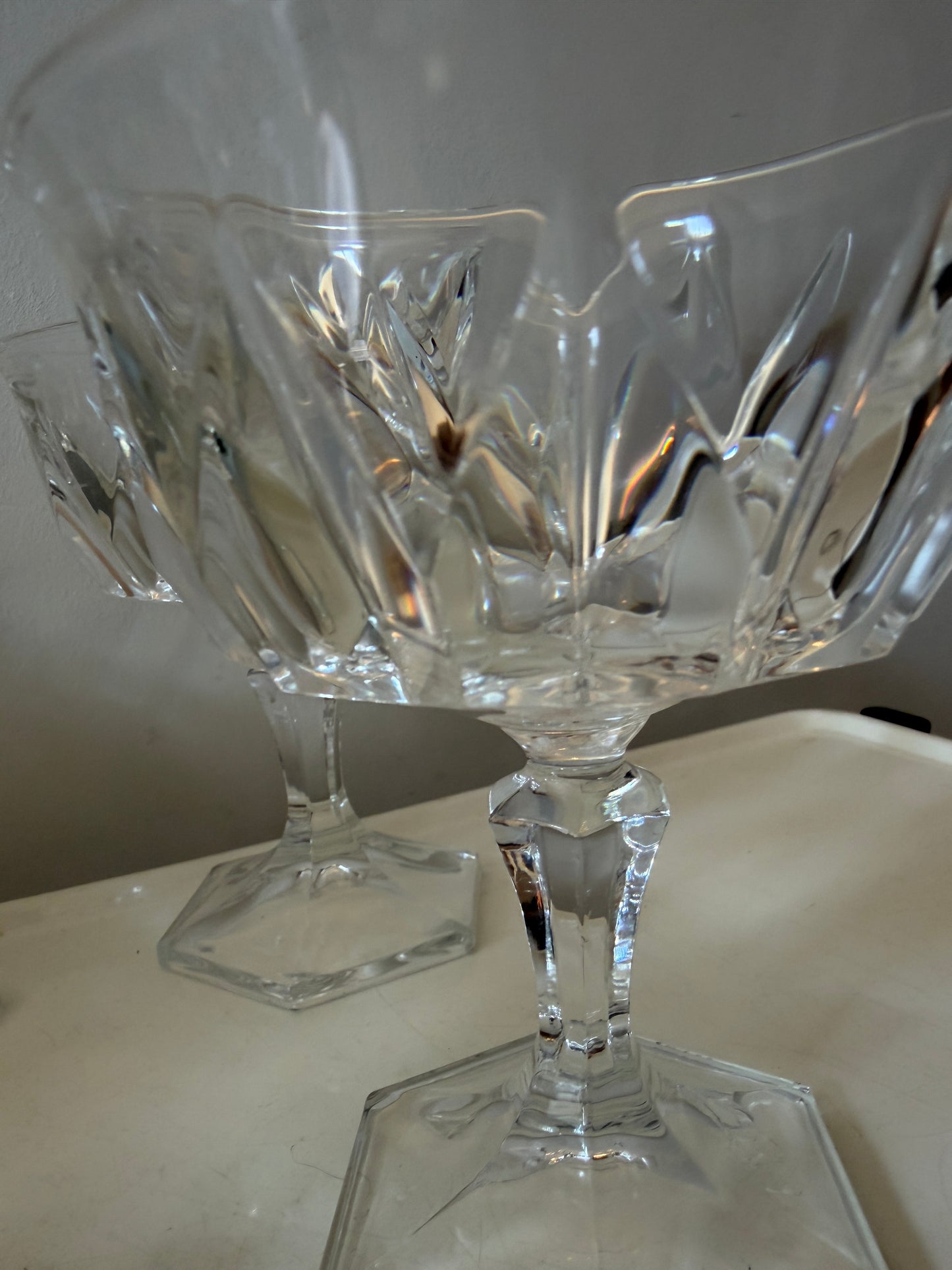 Set van 4 kristallen coupe glazen