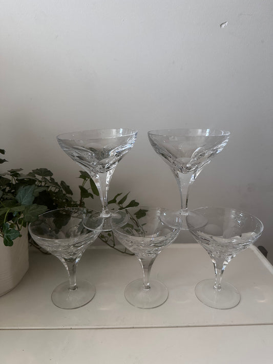 Kristallen coupe champagne glazen