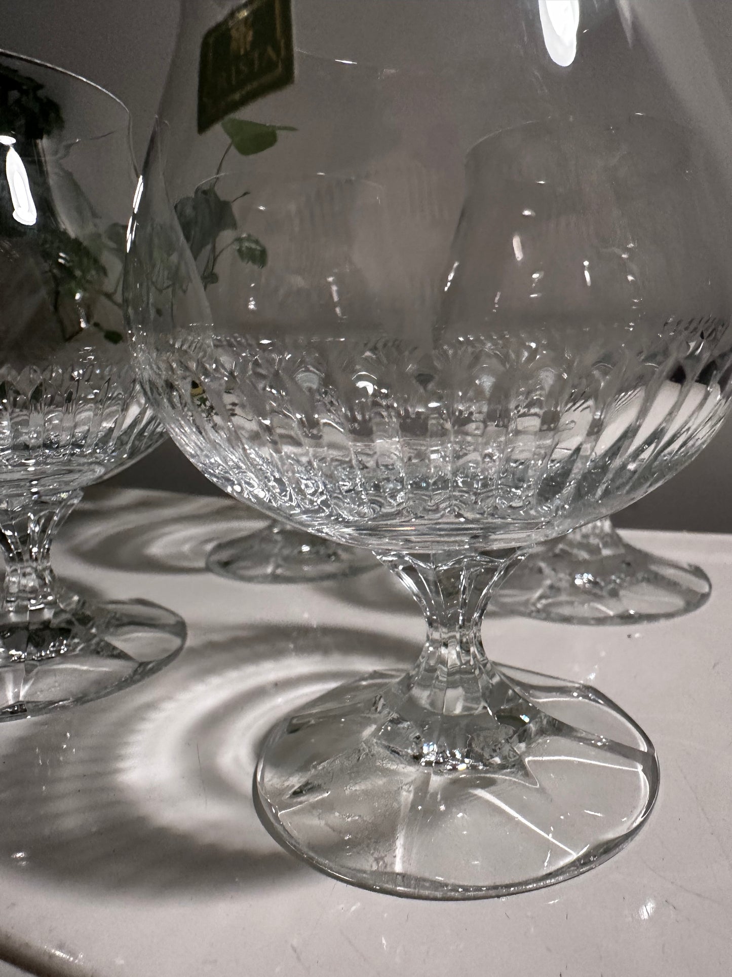 Set van 4 vintage antieke kristallen cognac glazen