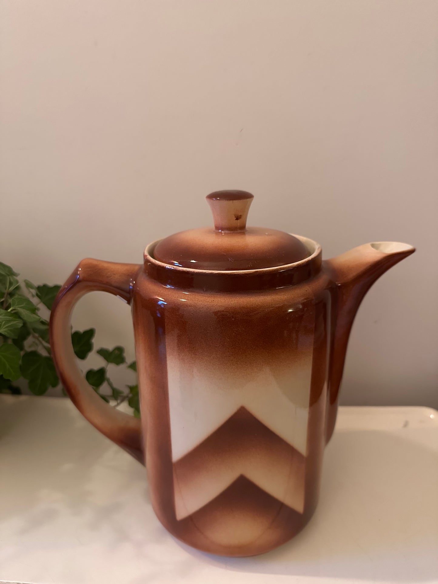 Jaren 70 koffiekan bruin beige