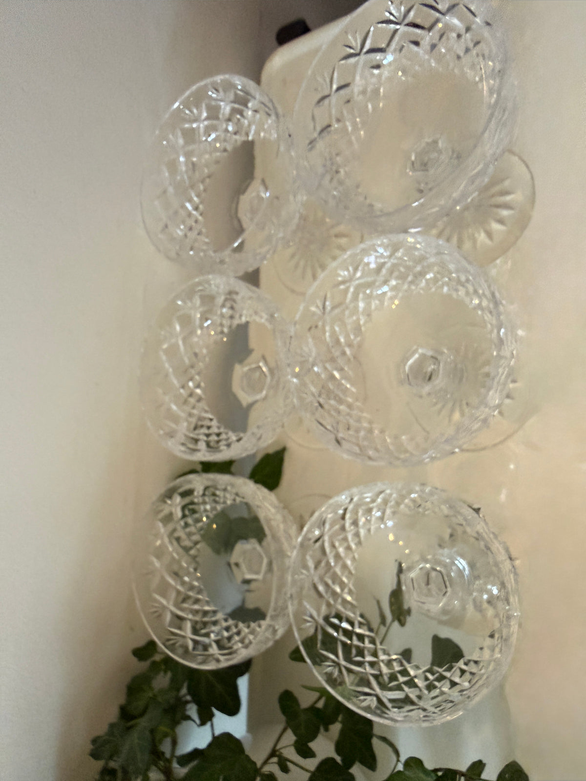 Set van 6 geslepen kristallen coupe champagne glazen