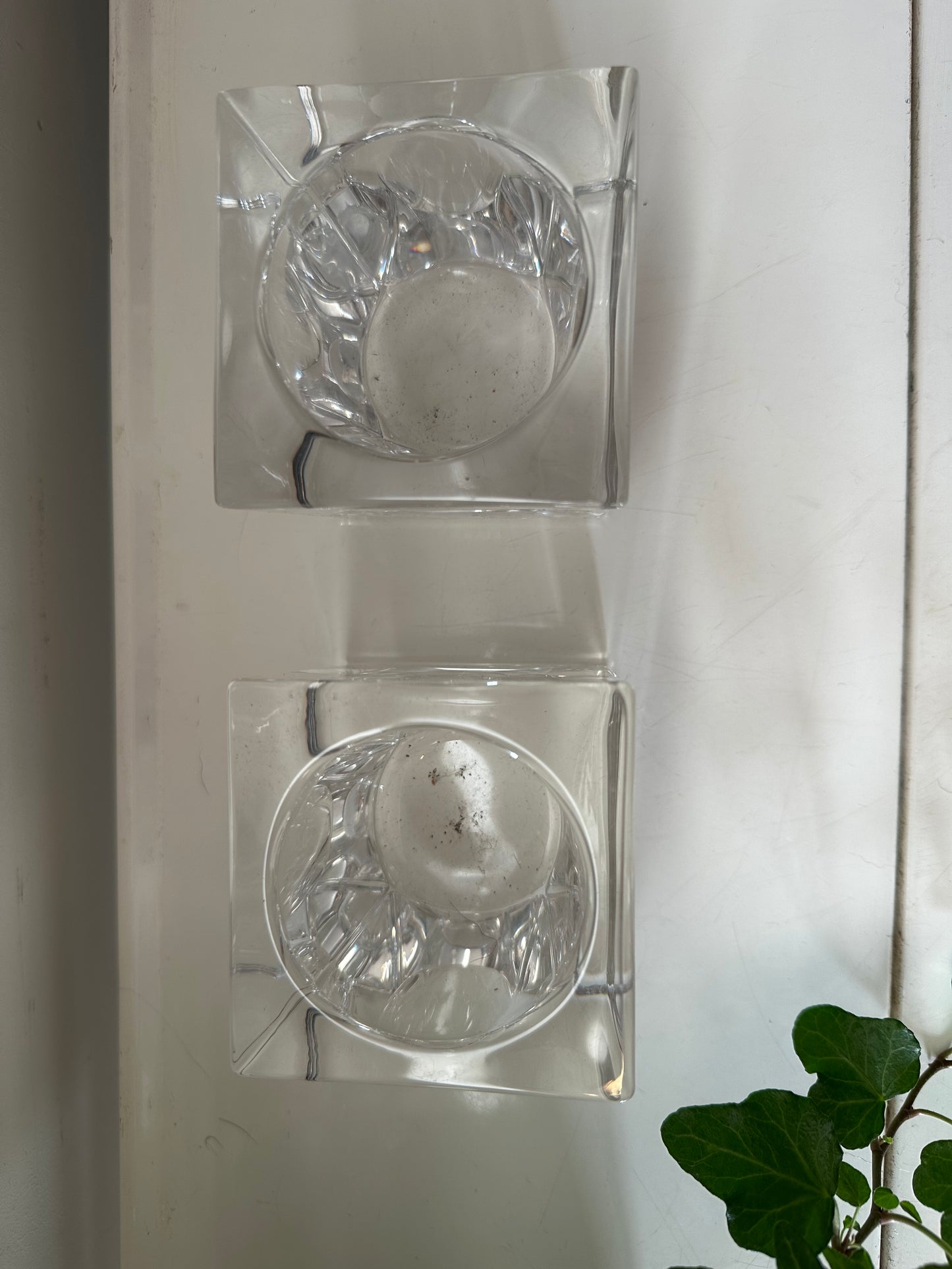 Set van 2 kristallen kandelaars