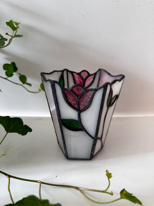 Tiffany glas in lood vaasje