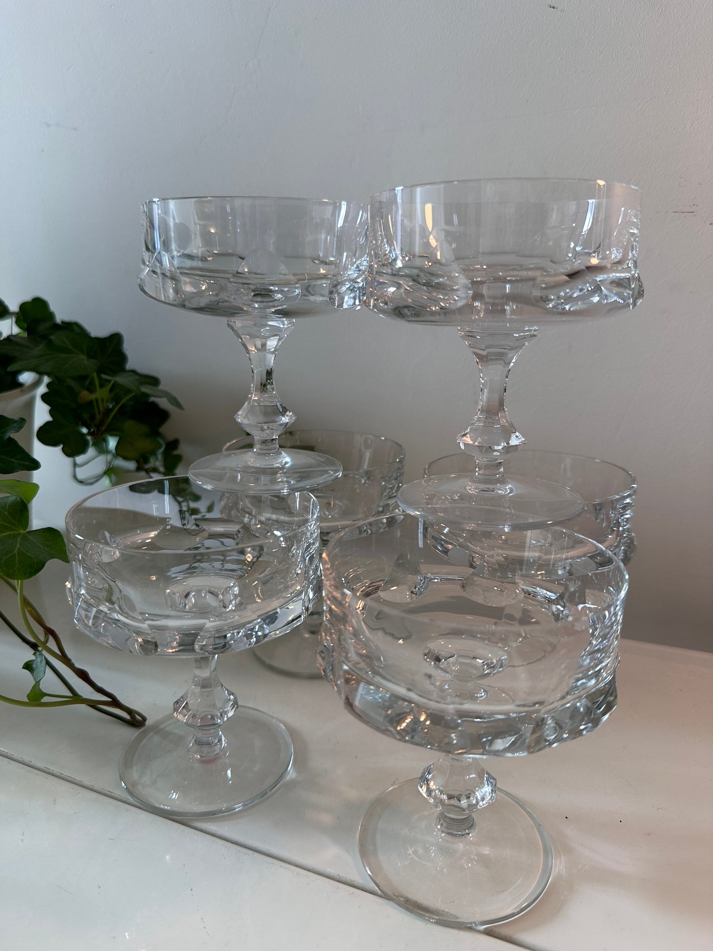 Kristallen vintage coupe champagne glazen