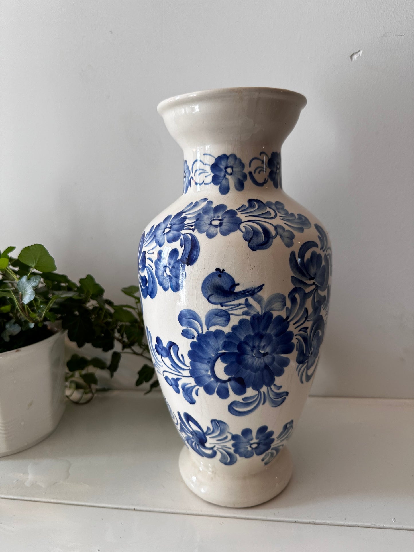 Keramieken vintage vaas delftsblauw